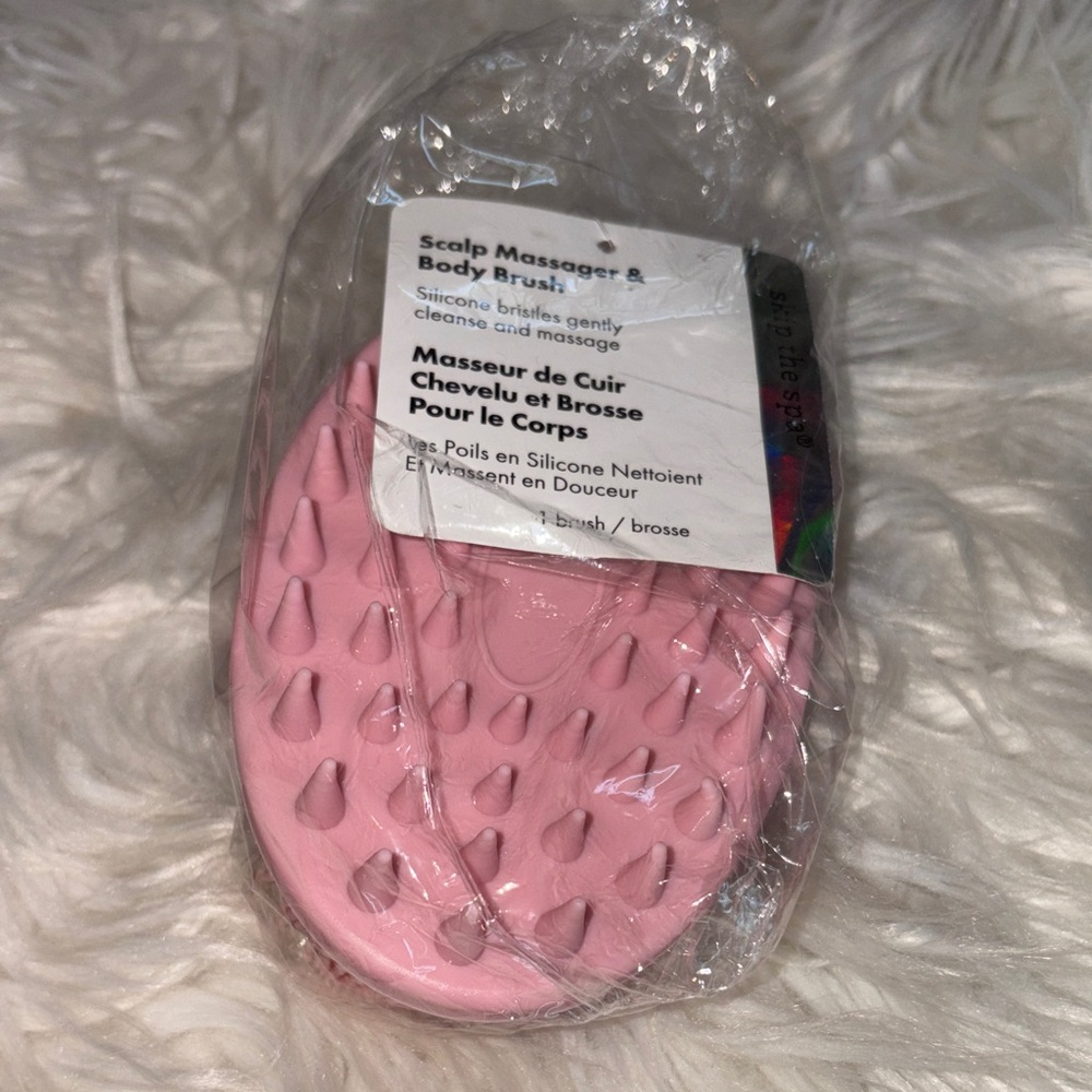 Silicone Pink Body and Scalp Brush